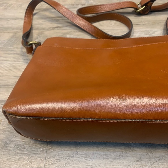 Patricia Nash Avellino Cognac Leather Saddle Satchel Tan Crossbody Bag - Picture 15 of 16